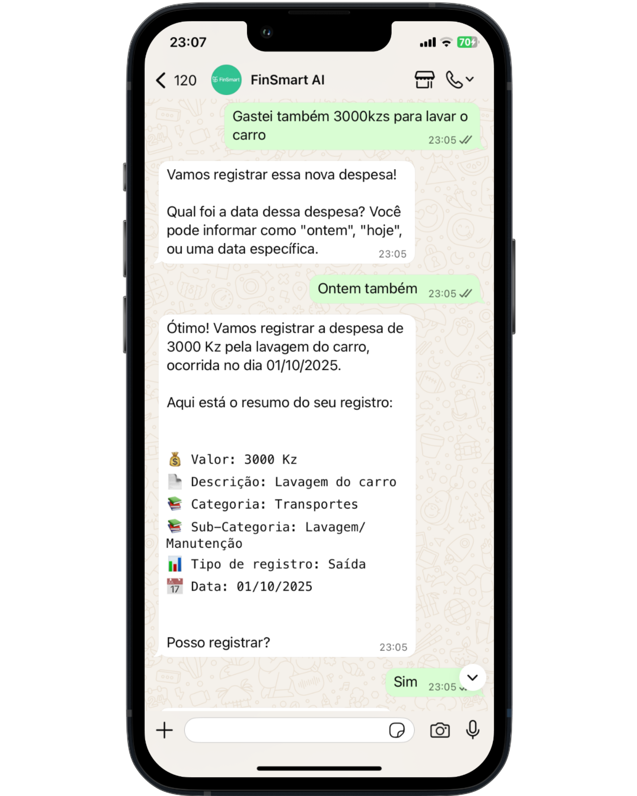 App FinSmart no iPhone